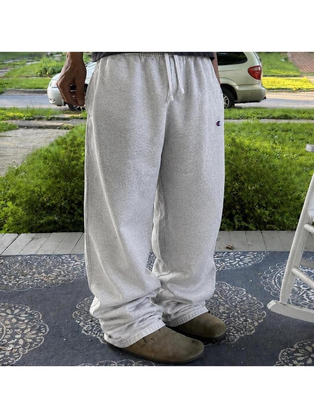 Fire pair of super baggy, Y2K champion gray sweatpants